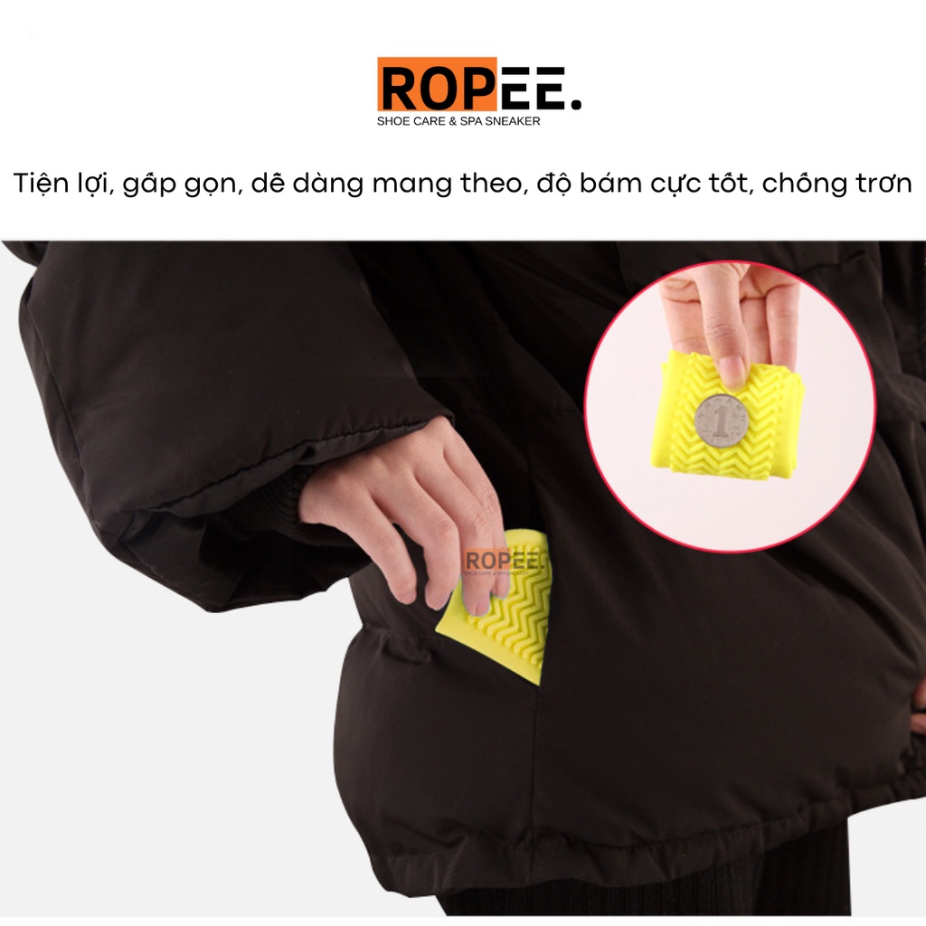 Bọc giày đi mưa silicon, bao trùm giày ủng đi mưa co dãn chống thấm nước, chống trơn trượt, bền bỉ