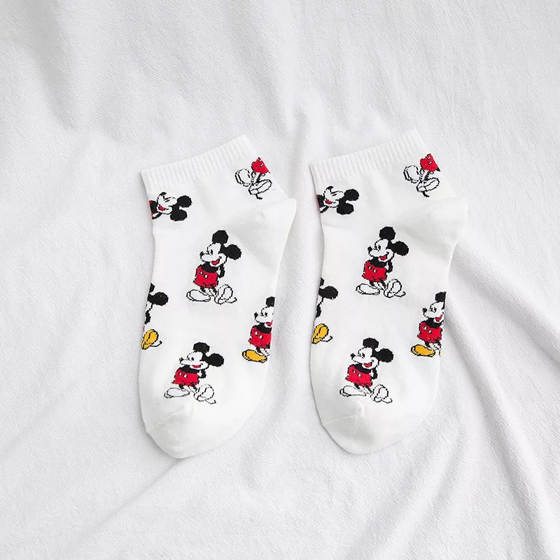 Tất unisex Hàn Quốc hoạt hình Mickey cổ thấp TN89