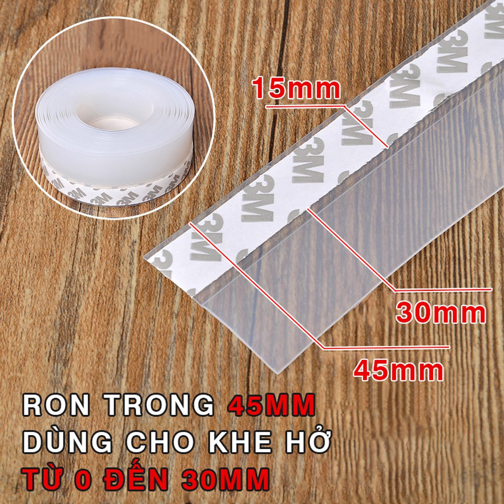 2 Mét Ron Chân Cửa Cao Su Keo 3M Dán Chống Bụi Côn Trùng 25 35 45 mm