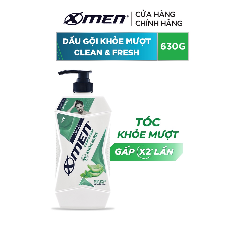 [Mã FMCGMALL -8% đơn 250K] Dầu gội X-Men Clean & Fresh 2X Khỏe Mượt 630g