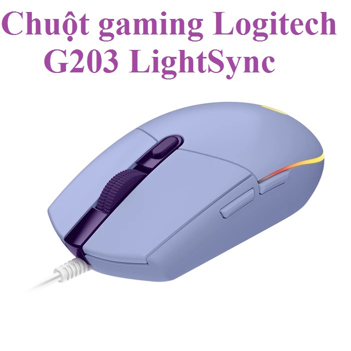 Chuột gaming kết nối dây LED RGB Logitech Logitech G203 LightSync