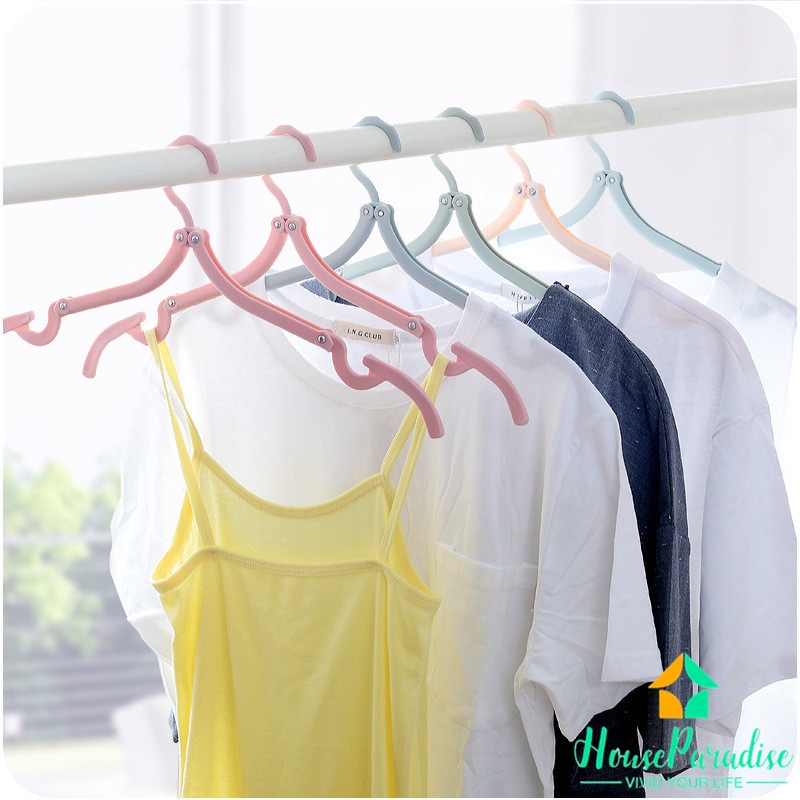 3 Cái!!!Móc Treo Quần Áo Bằng Nhựa Chống Trượt Có Thể Gấp Gọn Tiện Dụng Mang Theo Du Lịch