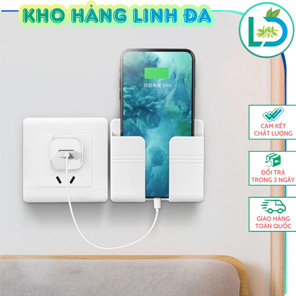 Kệ sạc điện thoại dán tường ⚡ CỰC HOT ⚡ Giá đỡ smart phone, remote dính tường cao cấp, tiện lợi