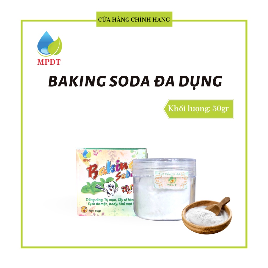 Baking soda mix bạc hà trắng răng, ngừa mụn ẩn, mụn đầu đen mới