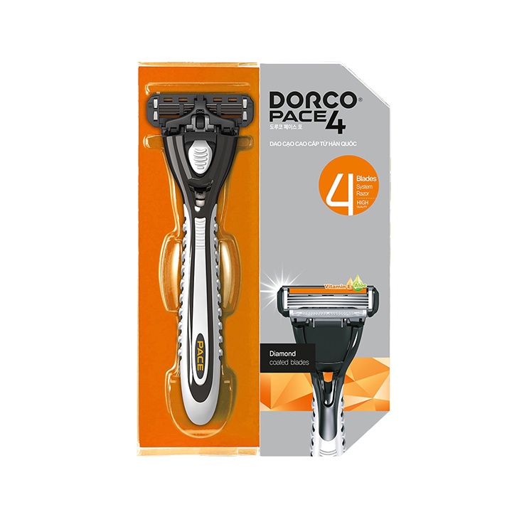 Combo Dao Cạo Và Vỉ 04 Đầu Dao Cạo Râu 4 Lưỡi DORCO Pace 4 - K2V Shop