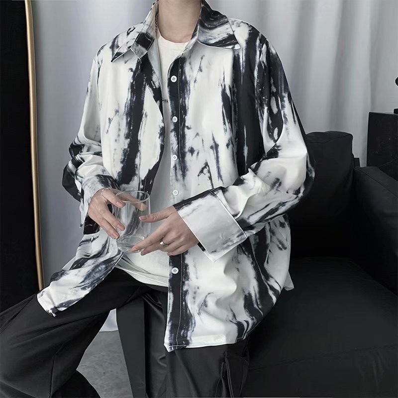 Korean Fashion Men's Long Sleeve Shirt