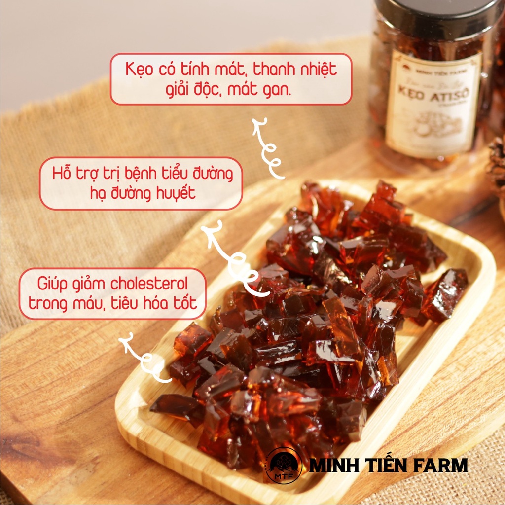 Kẹo dẽo atiso nguyên vị, atiso chanh dây 150- 200gr organic Đà Lạt Minh Tiến Farm