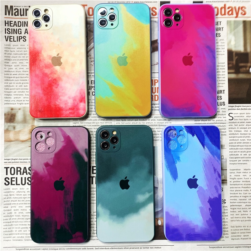 Ốp điện thoại silicon viền thẳng màu gradient chống rơi cho iphone X XS Max full XR 6 6S 7 8 PLUS sáng tạo cá tính