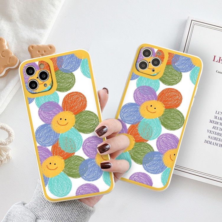 Ốp Lưng Màu Bảo Vệ CAMERA  vuông Hoa màu sắc ốp iphone 12 pro /x/ 8plus/11 pro/11/12 pro max/13/promax tr273