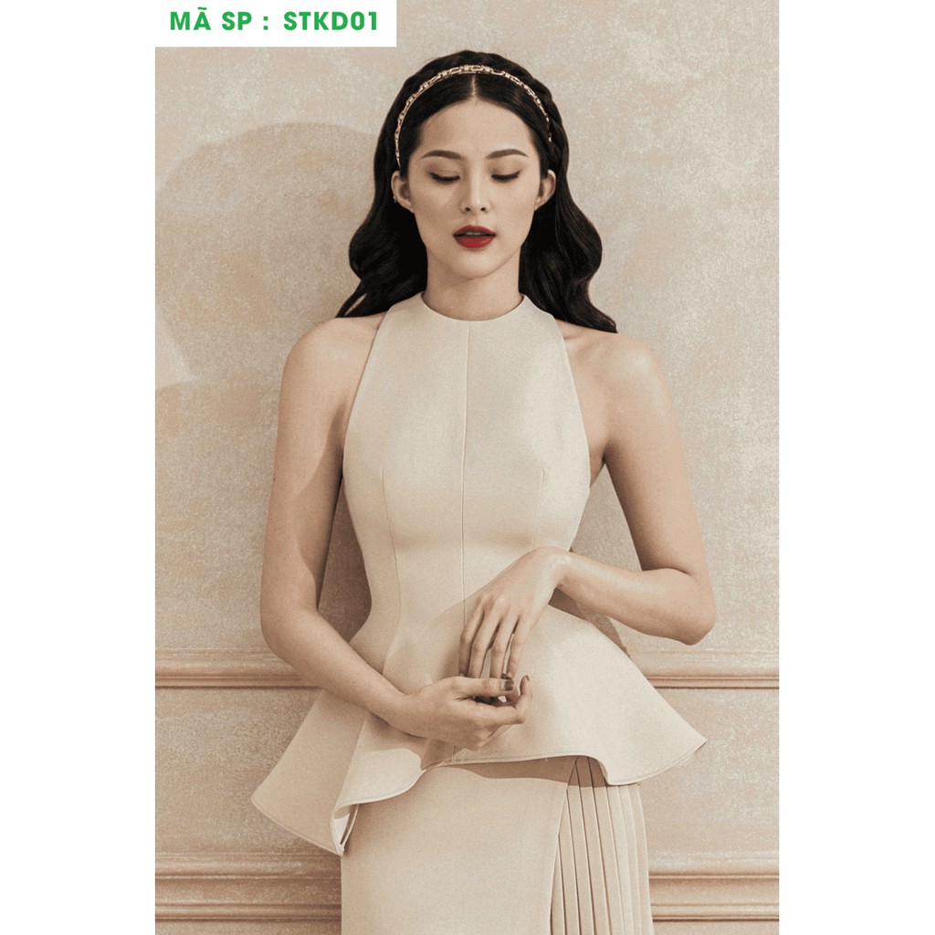 SET DA ÁO PEPLUM CHÂN VÁY XẾP LY XINH XẮN STKD01 THOITRANGHD COM