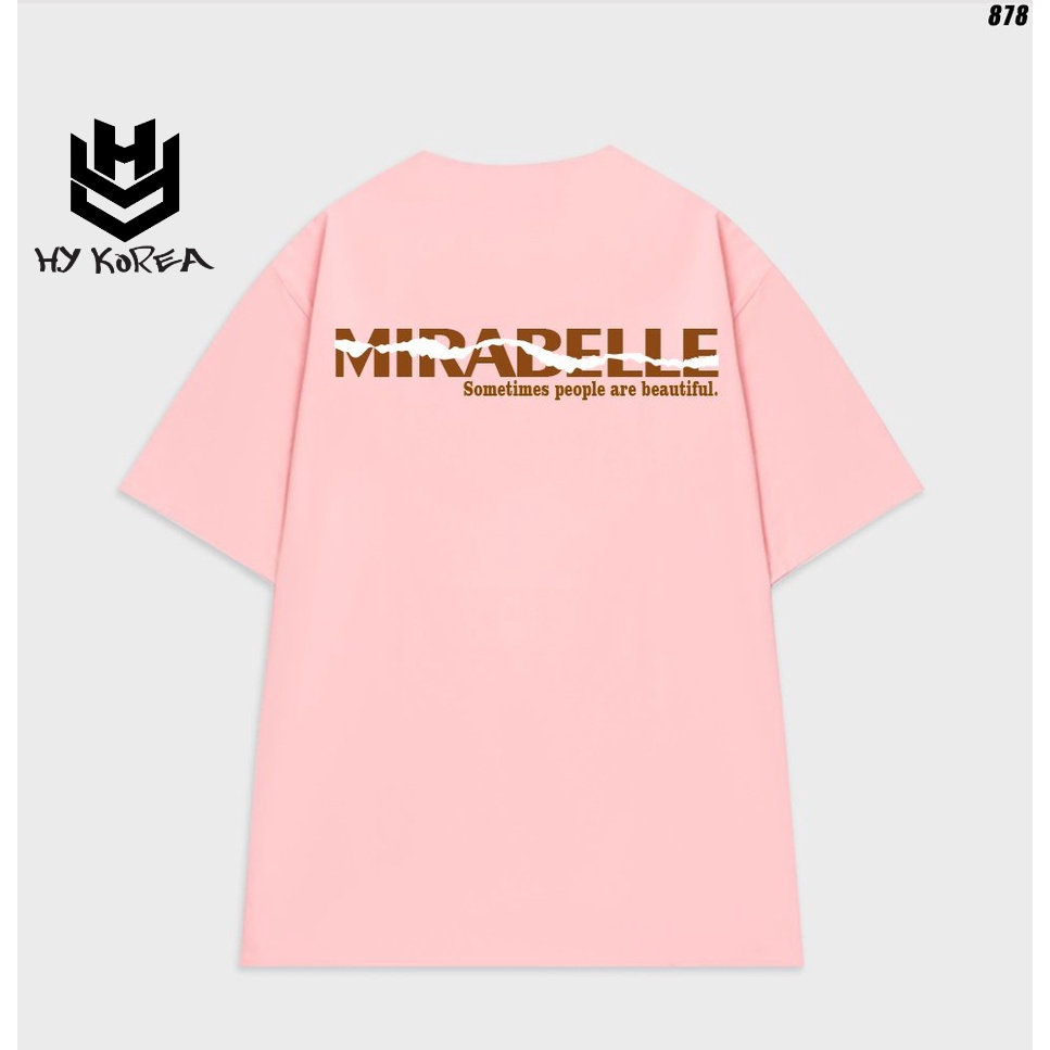 Áo thun tay lỡ basic form rộng unisex MIRABELLE 878 HY KOREA