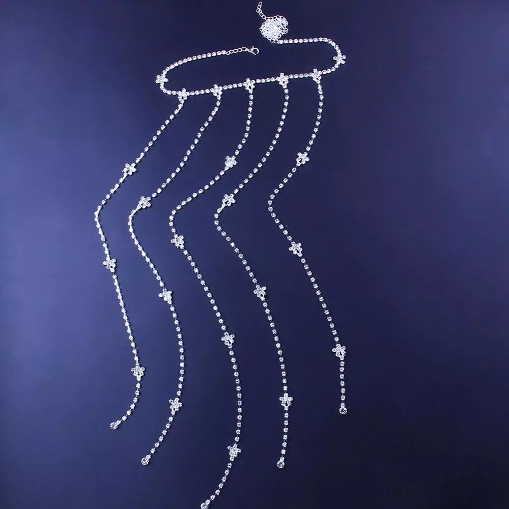 Chuỗi dây trang trí tóc đính đá phong cách phương Tây