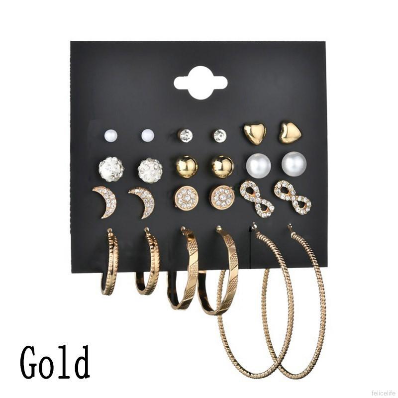 Khuyên tai họa tiết vân cẩm thạch phong cách hình học thời trang