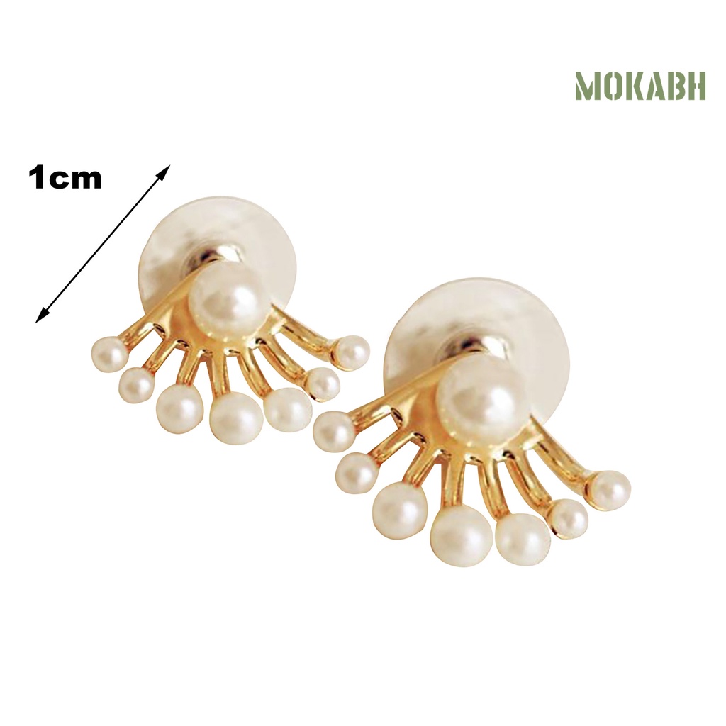 1 Đôi Bông Tai Hai Mặt Đính Ngọc Trai Nhân Tạo Thời Trang Dành Cho Nữ
