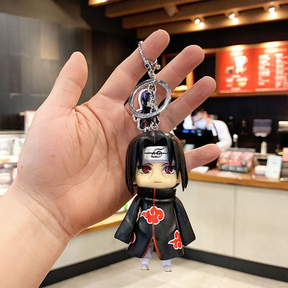 Móc khóa bằng pvc hình búp bê uchiha itachi sasuke ninja trong naruto aaron1