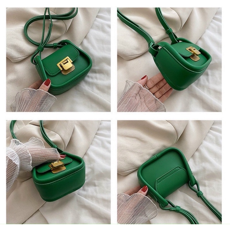 Túi Xách Nữ Mini Đeo Chéo, Túi Nữ Khoá Gập Size 12cm
