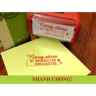 [BÁN CHẠY] Con Dấu Liền Mực ” Dấu 2-3 dòng kích thước 18mmx47mm- khắc theo yêu cầu (Shiny chính hãng)