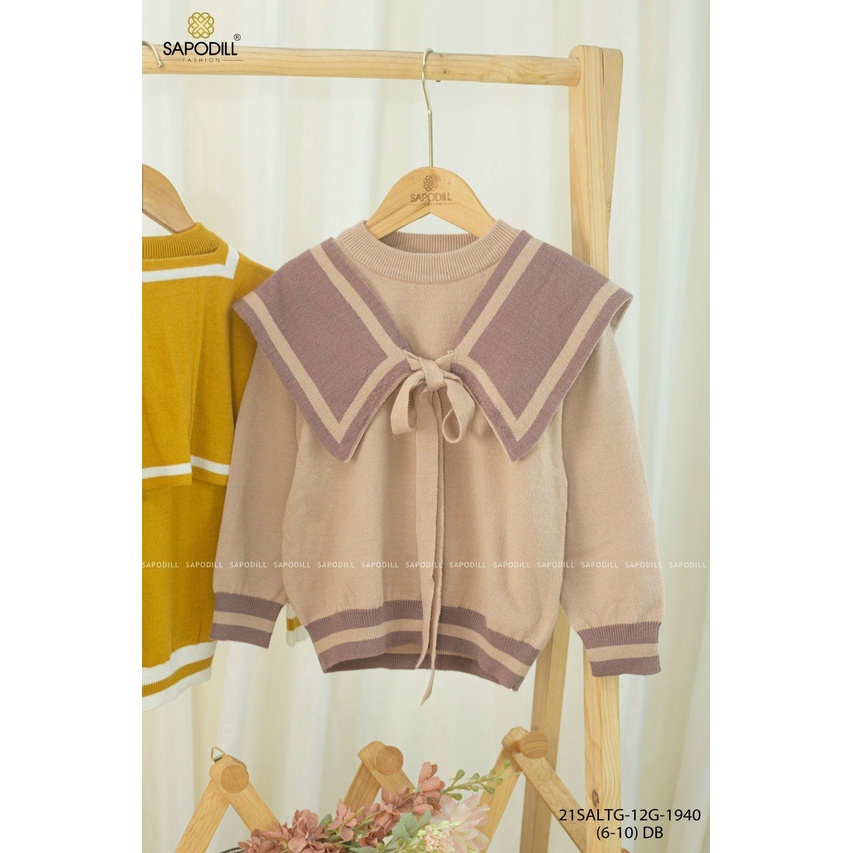 (Hàng đẹp) Áo len bé gái cổ thủy thủ (tách riêng được) size6-10tuoi, 20-33kg