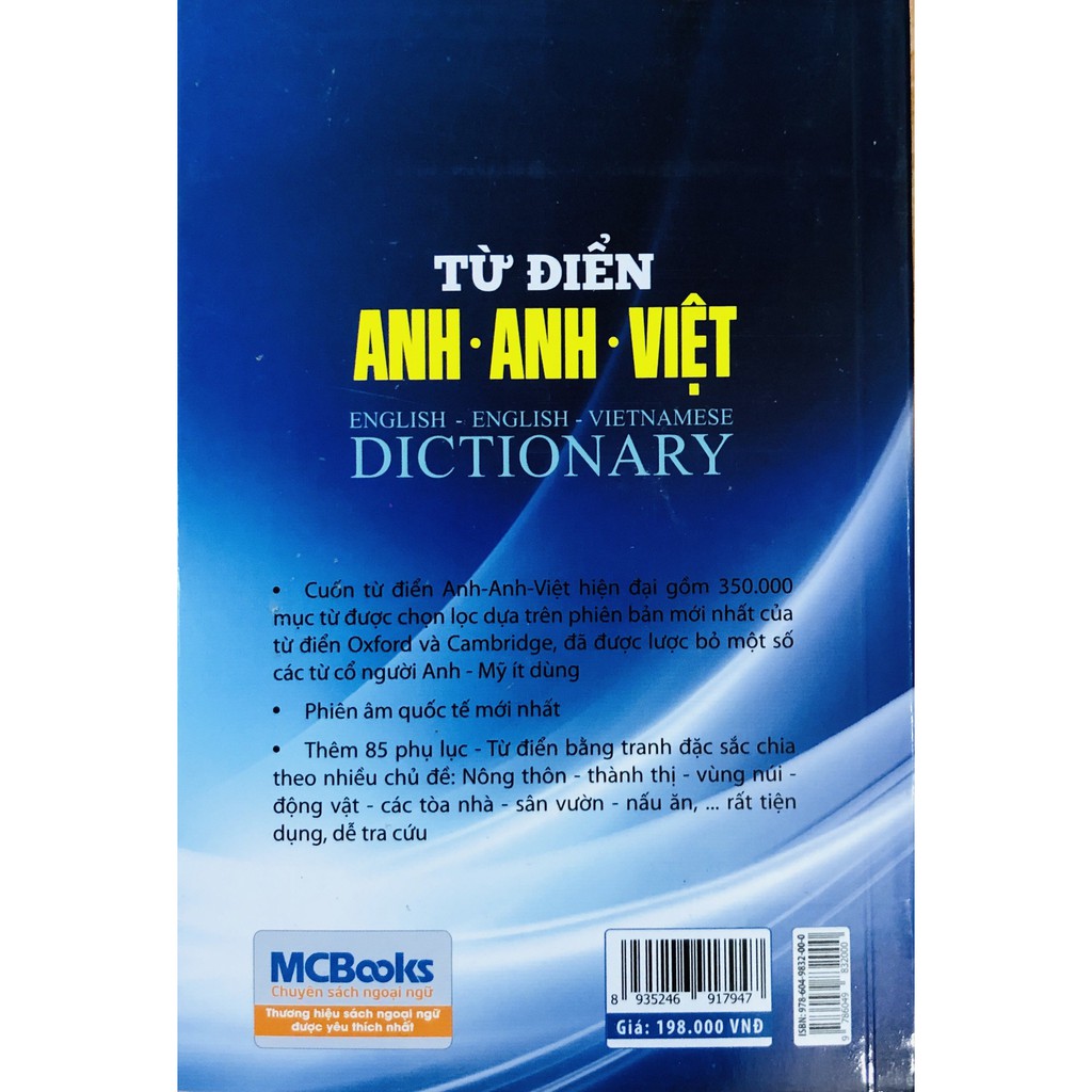 Sách - Từ điển Anh – Anh – Việt bìa đen  bìa trắng xanh