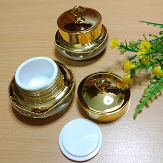 Bộ 10 hũ chiết mỹ phẩm cao cấp 10 gam màu vàng nắp núm - Hũ chiết mỹ phẩm 10g - Hũ chiết kem 10g