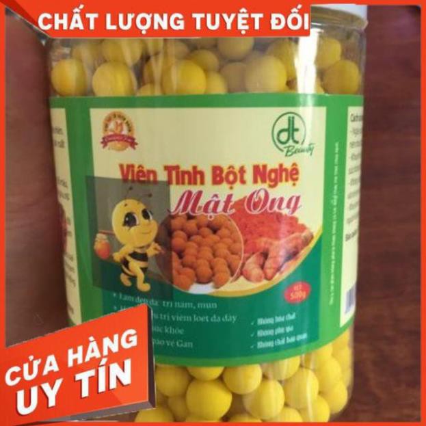 Viên tinh bột nghệ mật ong 100% thiên nhiên hộp 100g 500g