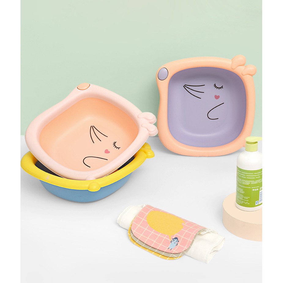 Chậu Tắm, Rửa Mặt Cho Bé Hình Thú Hoạt Hình, Shop Bố Sam, Chậu Hoạt Hình Tắm Gội Rửa Mặt Cho Bé, An Toàn Chất Lượng Tốt