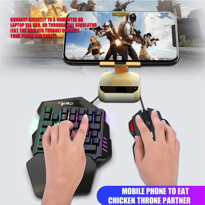 Bàn phím cơ một tay chơi game mini tiện dụng có 35 phím đèn LED