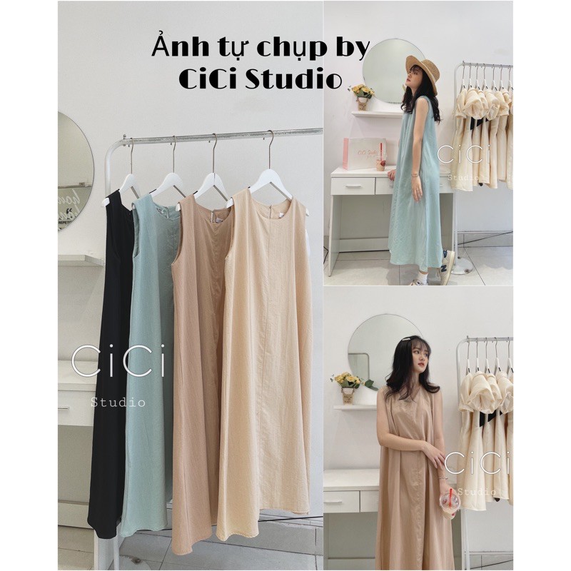 Váy trơn vintage dáng dài CICISTUDIO