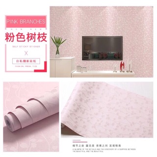Giấy dán tường hình cây leo hồng có keo 10mx45cm