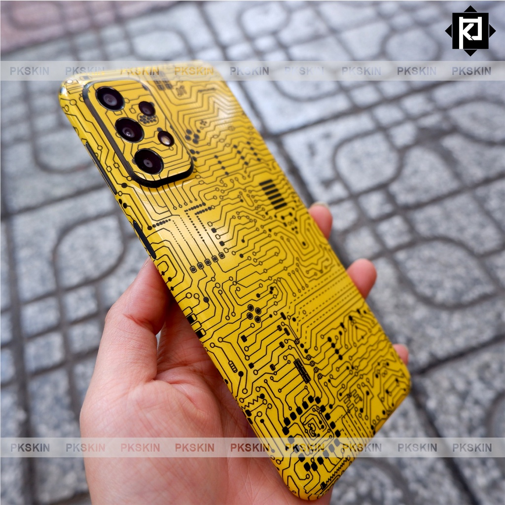 Miếng dán skin full lưng viền samsung A32 , A52 , A72 , A22 4G , A23 , A33 5G , A73 5G , A51 , A71 vân điện