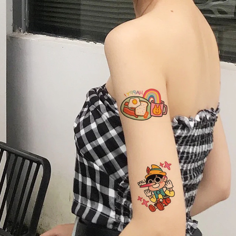 Miếng Dán Hình Xăm Hoạt Hình Dùng Một Lần