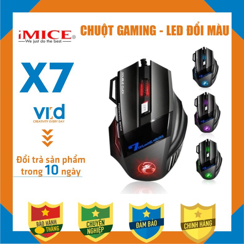 Phím chuột, Chuột chuyên Gaming không dây, có dây iMICE (V9, X7, X8) Apedra A7 , A9 , X6 – Độ nhạy max 3200 DPI