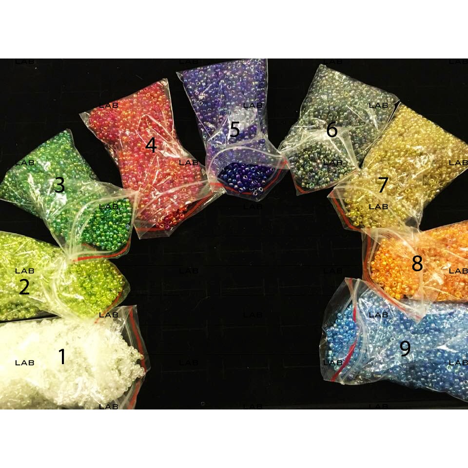 Hạt cườm đá tròn ánh sắc đường kính 3mm