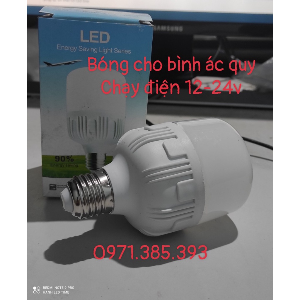 (SALE) Bóng đèn led 12-24V cho bình ác quy 20W đui xoáy E27
