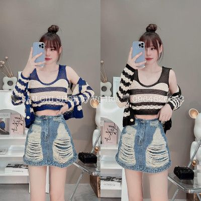 Chân váy bò rách 2 bên 6562 hót trend