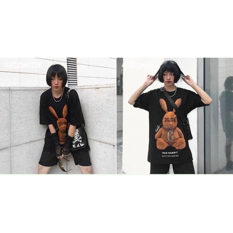 áo phông nam nữ in 3D thỏ mắt x siêu hot hit