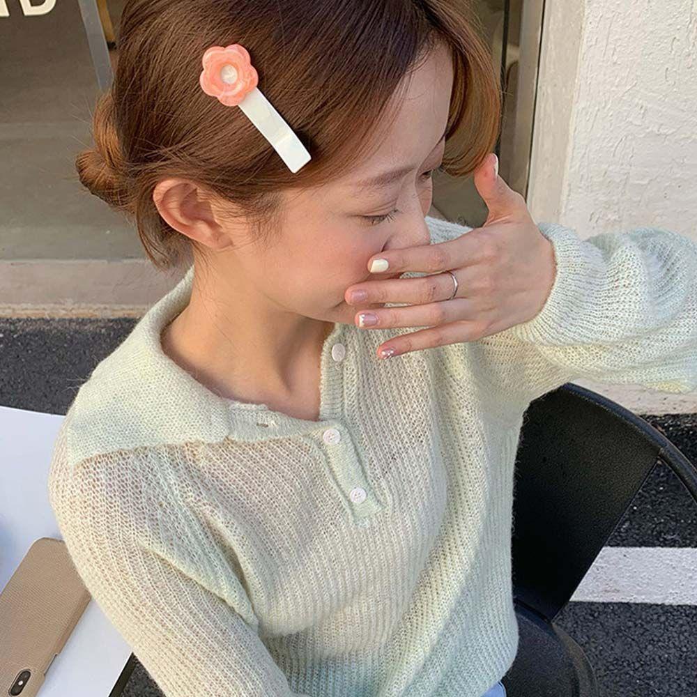 Kẹp Tóc Hình Hoa VANES1 Màu Sắc Ngọt Ngào Phong Cách Hàn Quốc Cho Nữ
