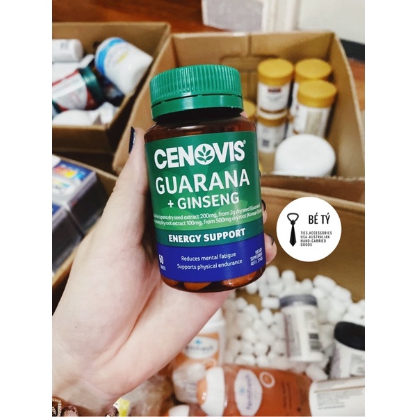 Viên uống chiết xuất thảo dược và nhân sâm Cenovis Guarana & Ginseng