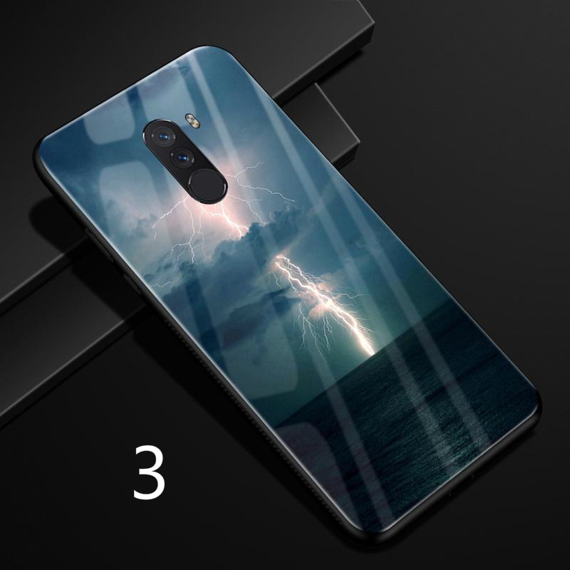 Ốp điện thoại kính cường lực in hình vũ trụ độc đáo cá tính cho Xiaomi Pocophone F1