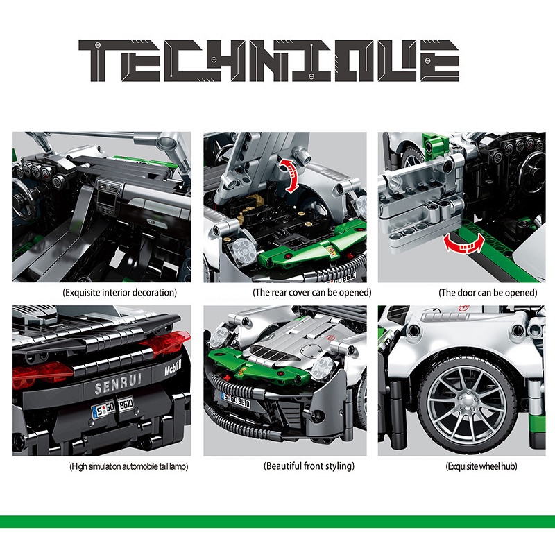 Đồ Chơi Lắp Ráp Kiểu Lego Mô Hình Siêu Xe Porsche 918 Spyder SY8610 Điều Khiển Từ Xa RC Với 1016 PCS Tỉ Lệ 1:14
