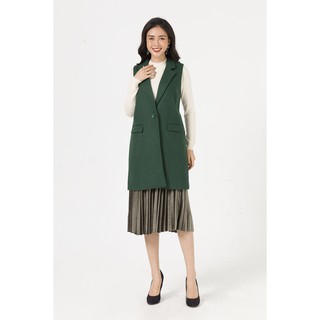 Áo gile dạ, 1 cúc LAMER L65G19T028 (Xanh lá)