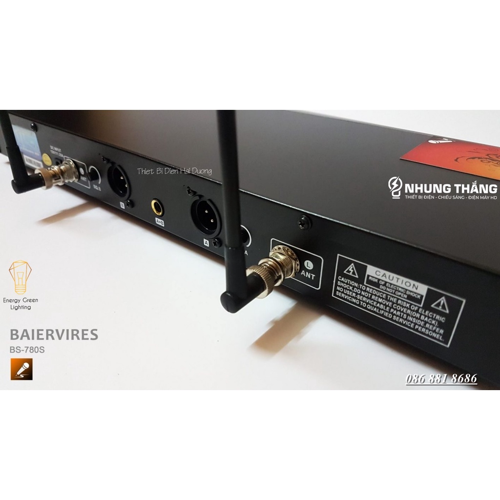 Micro Không Dây Baiervires BS780S - Hát Karaoke Chuyên Nghiệp Best Sound - Bảo Hành 12 Tháng