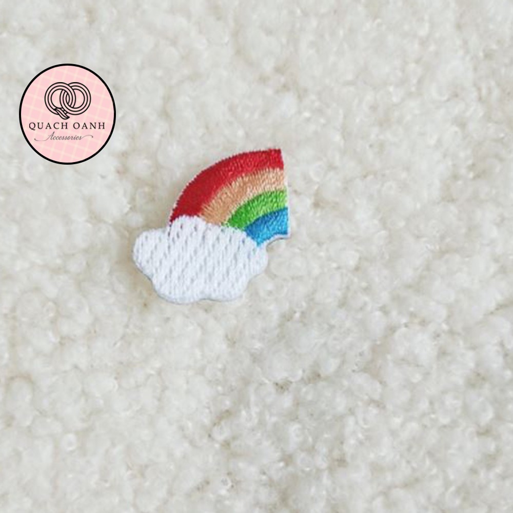 Sticker nhãn dán vải thêu hình thời tiết tự dính trang trí sổ, vở, mũ bảo hiểm tổng hợp 2 - ST09