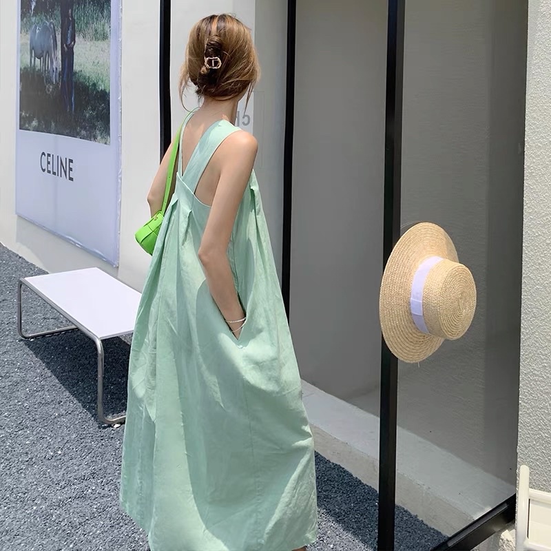 Đầm maxi xanh mint