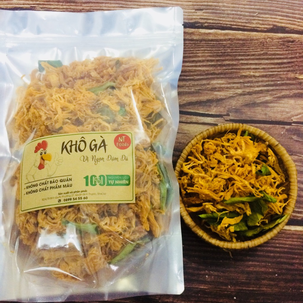 KHÔ GÀ LÁ CHANH KHÔNG CAY 500gr