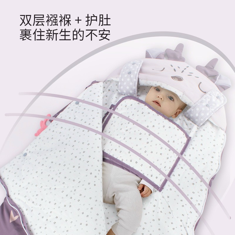 Túi ngủ bông cao cấp kéo khóa kèm đai chống giật mình cho bé Best Baby 57*86cm