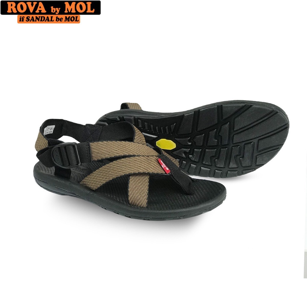 Giày sandal nam quai chéo vải dù có quai hậu cố định mang đi học đi biển du lịch hiệu Rova RV133G