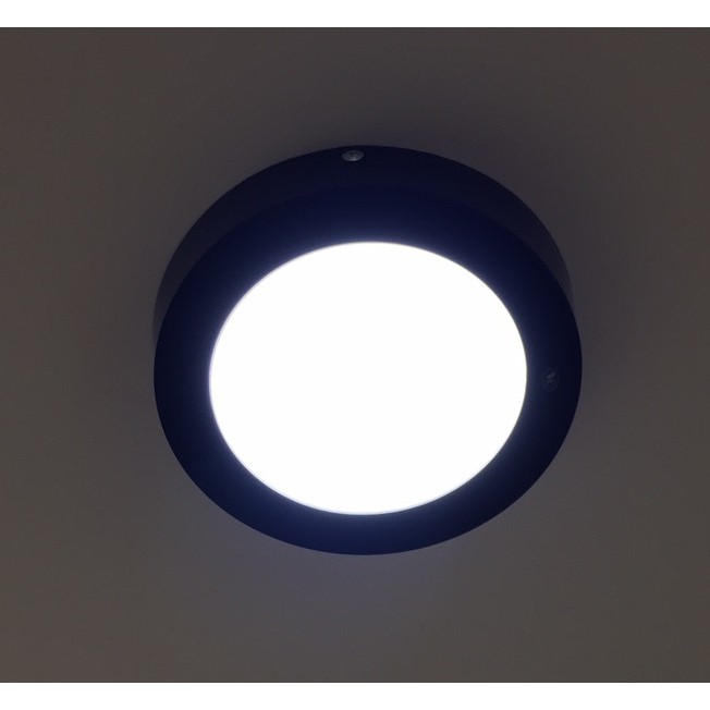 Đèn LED ốp trần gắn nổi 6W vuông tròn viền đen ánh sáng trắng | BigBuy360 - bigbuy360.vn