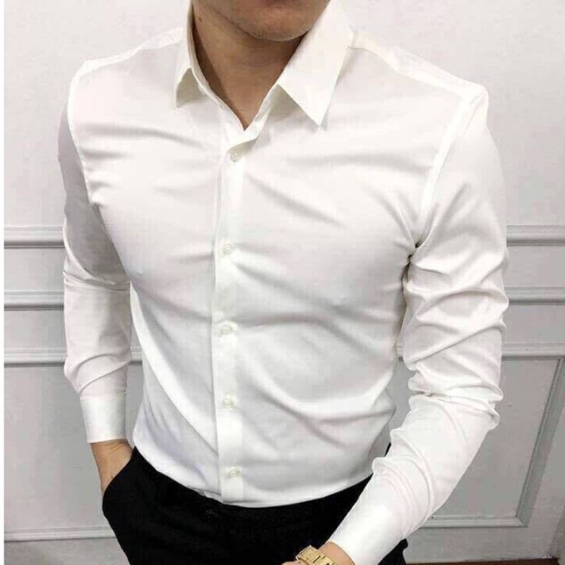 AP05 Áo sơ mi nam trơn dài tay, áo sơ mi trắng gấp hộp công sở chất liệu cotton mịn cao cấp(Cam Kết Chất Lượng)