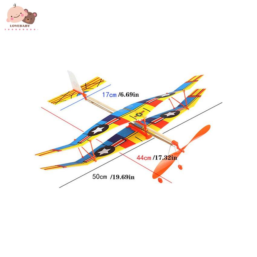 [HOT]Biplane Glider Aircraft Thunderbird Rubber Band Power Plane Helicopter Model